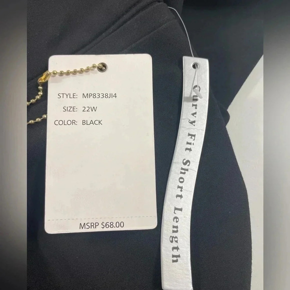 Zac & Rachel Curvy Short Length Black Pants  Trousers Size 22W - Picture 10 of 11